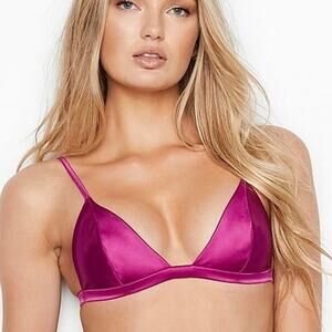 Victoria's Secret Pink and Purple Satin Bras